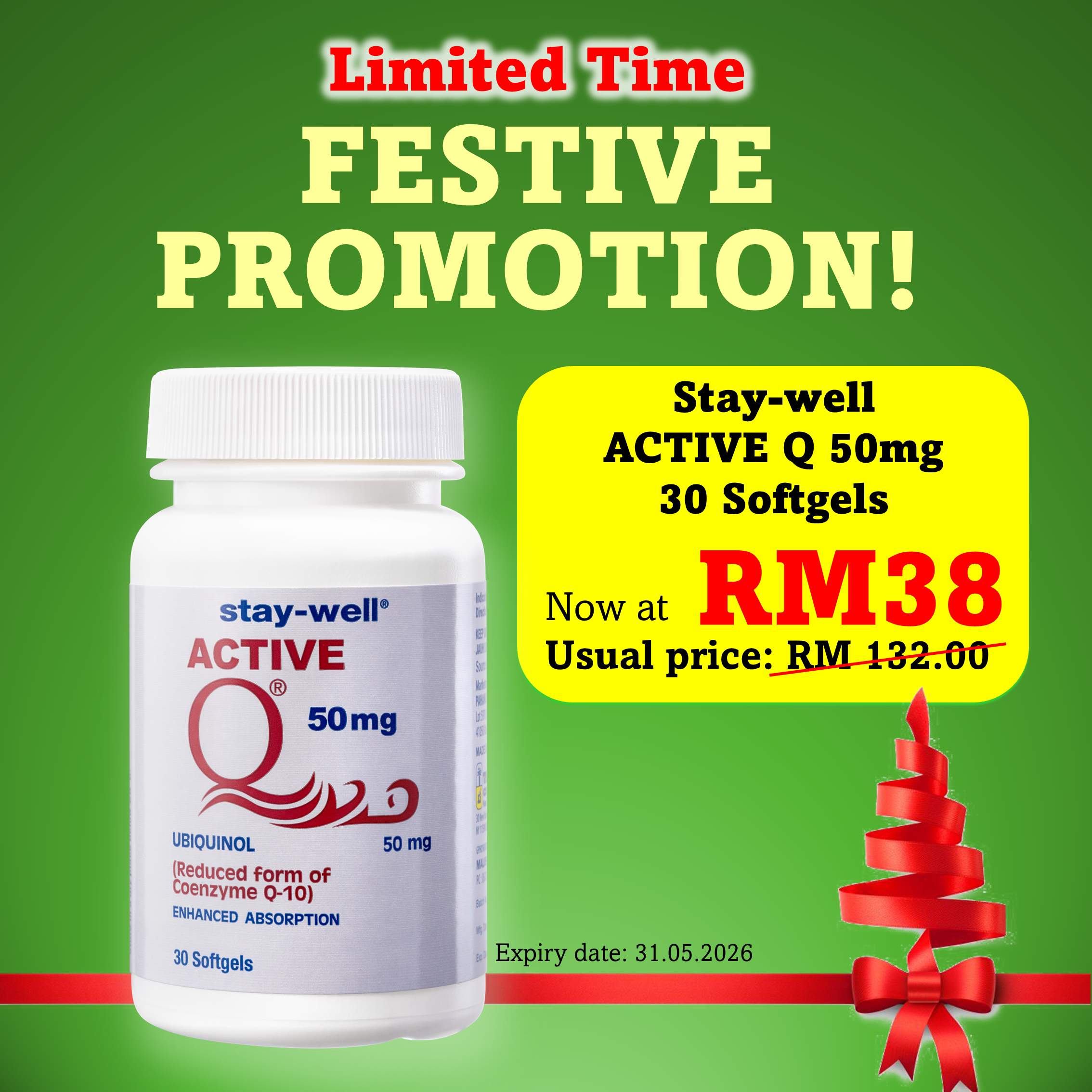 Active CoQ10 ubiquinol energy heart promotion supplement statin